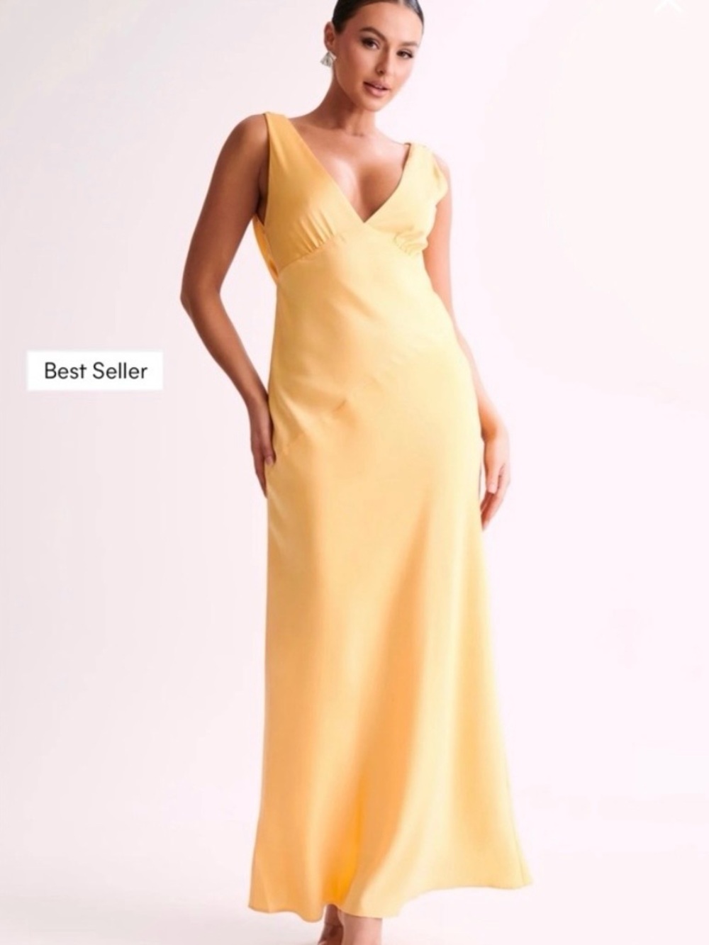 Meshki Yellow V-Neck Maxi Dress
